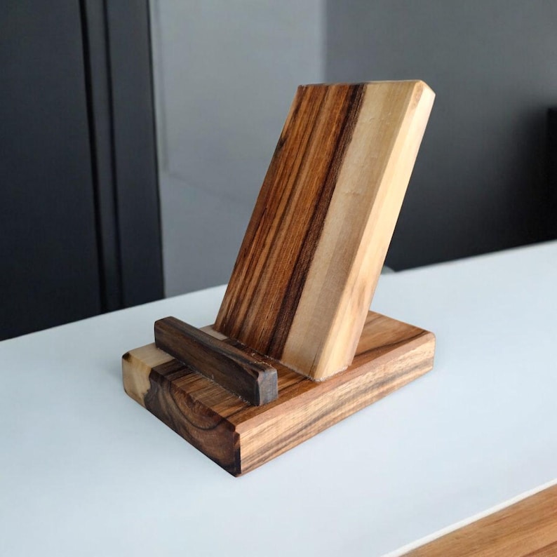 Jhati Handcrafted Walnut Wooden Phone Stand