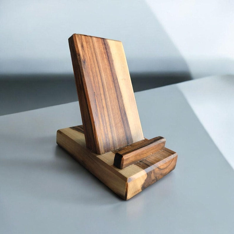 Jhati Handcrafted Walnut Wooden Phone Stand