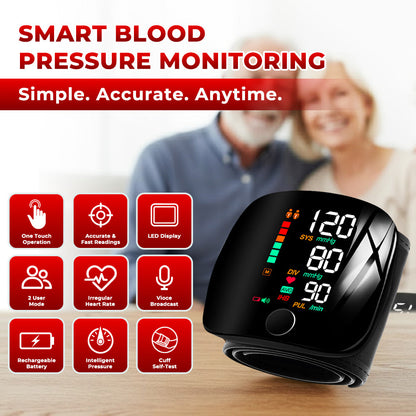 Jhati® Home LED Touch Screen Rechargeable mmHg Wrist Monitor