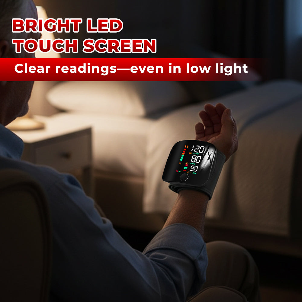 Jhati® Home LED Touch Screen Rechargeable mmHg Wrist Monitor