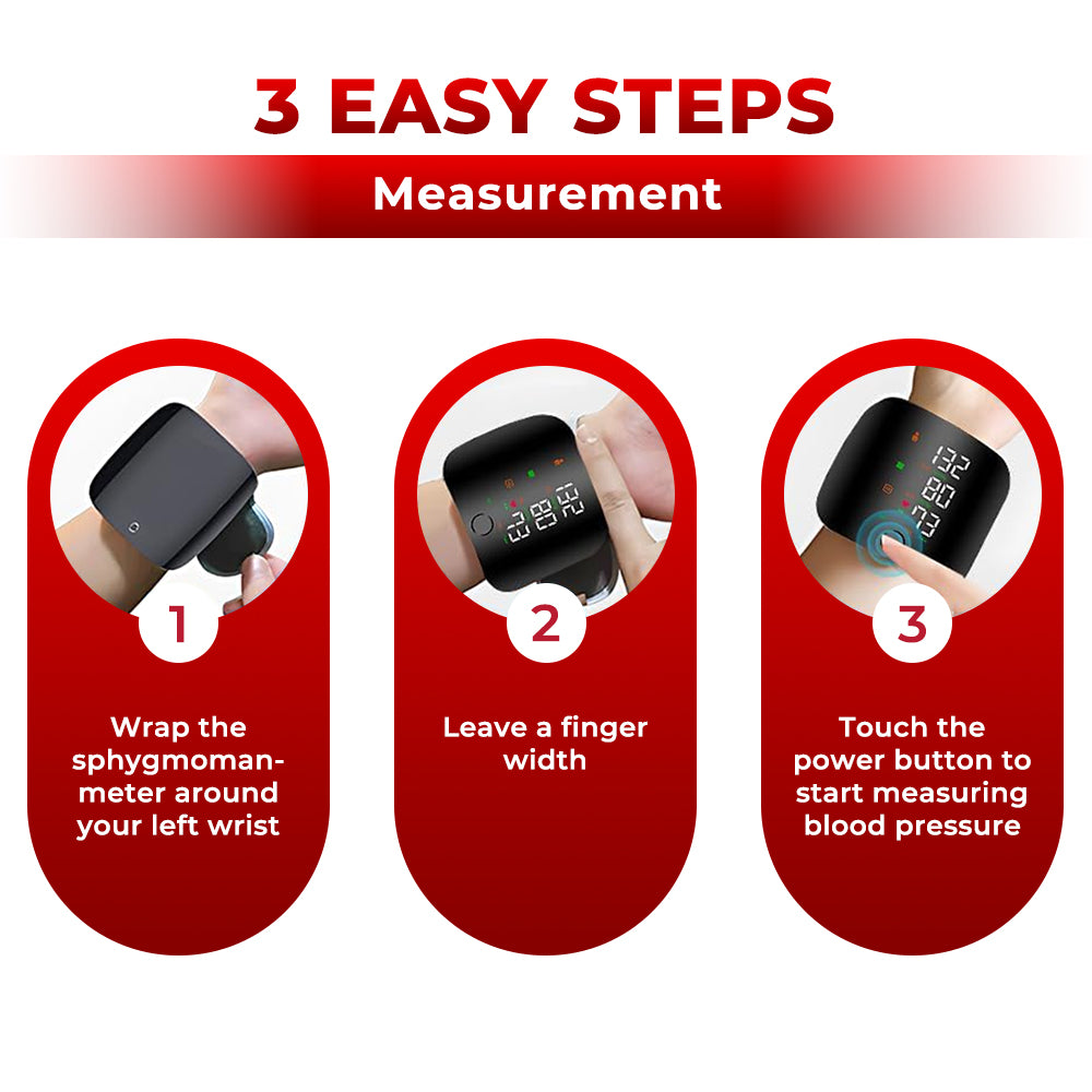 Jhati® Home LED Touch Screen Rechargeable mmHg Wrist Monitor